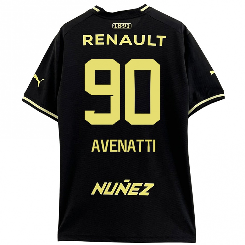 Kids Football Felipe Avenatti #90 Black Yellow Away Jersey 2024/25 T-Shirt Australia