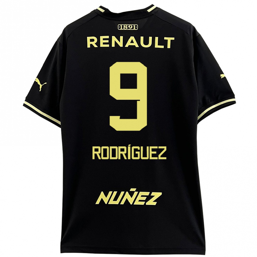 Kids Football Agustín Rodríguez #9 Black Yellow Away Jersey 2024/25 T-Shirt Australia