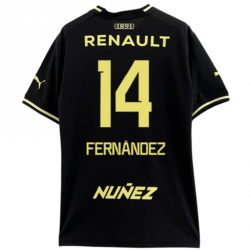 Kids Football Faustino Fernández #14 Black Yellow Away Jersey 2024/25 T-Shirt Australia