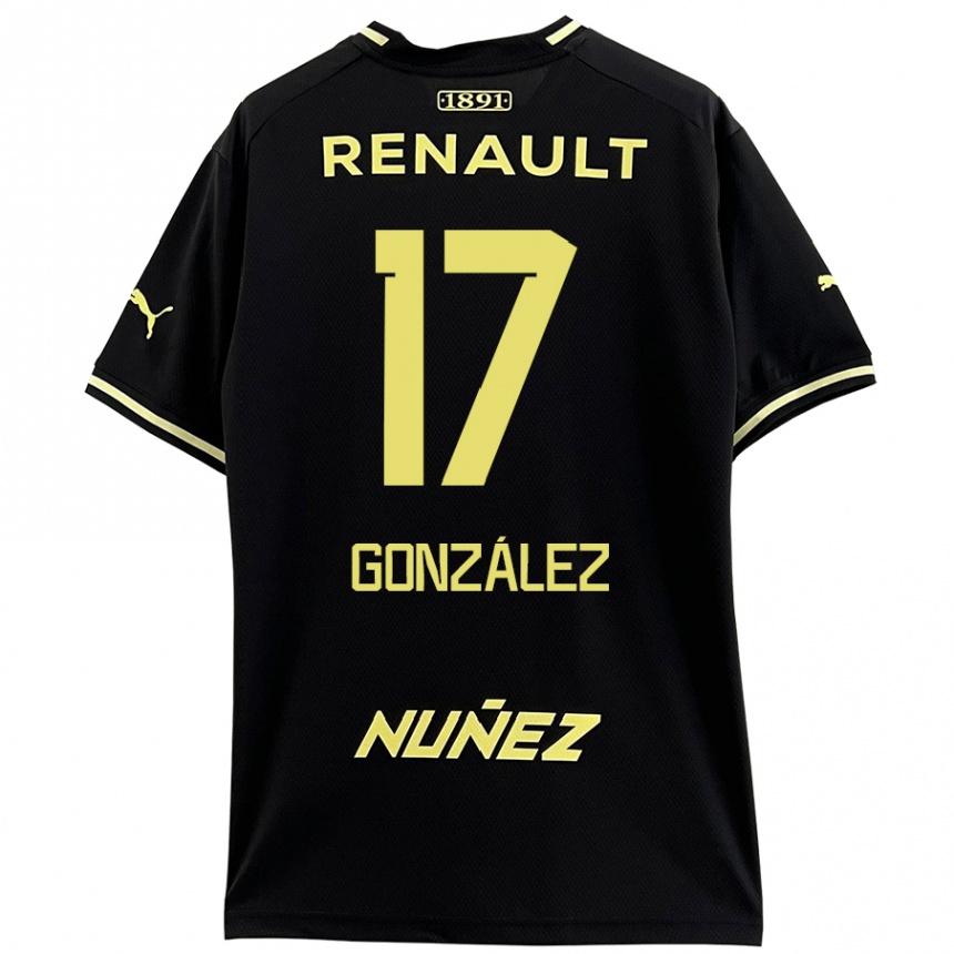 Kids Football Luciano González #17 Black Yellow Away Jersey 2024/25 T-Shirt Australia