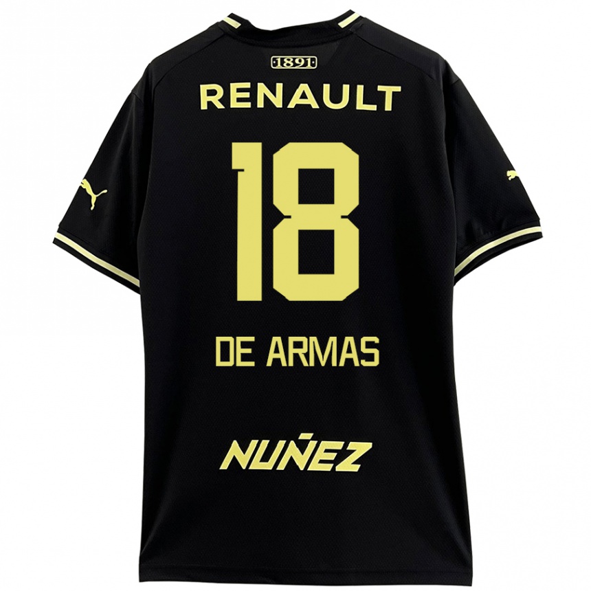 Kids Football Nahuel De Armas #18 Black Yellow Away Jersey 2024/25 T-Shirt Australia