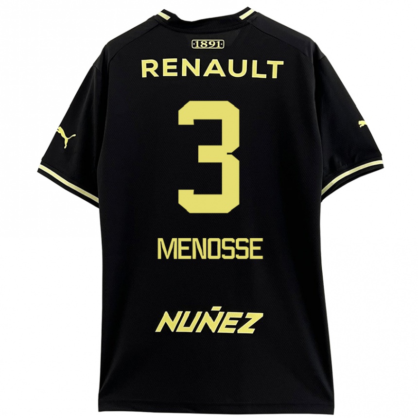 Kids Football Hernán Menosse #3 Black Yellow Away Jersey 2024/25 T-Shirt Australia