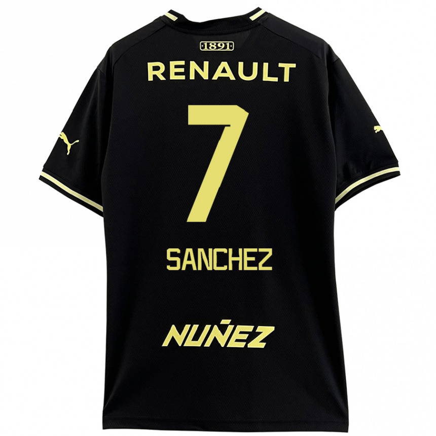 Kids Football Carlos Sánchez #7 Black Yellow Away Jersey 2024/25 T-Shirt Australia