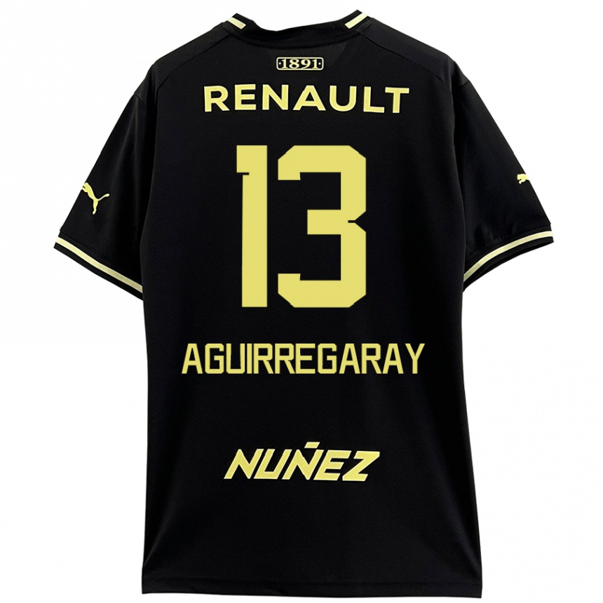 Kids Football Matías Aguirregaray #13 Black Yellow Away Jersey 2024/25 T-Shirt Australia