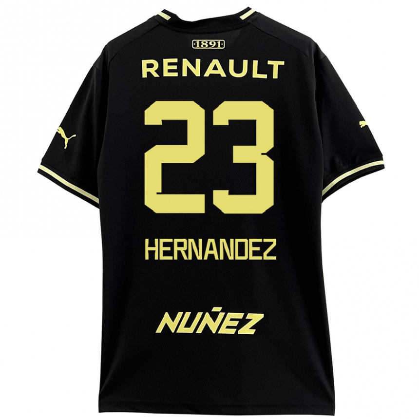 Kids Football Abel Hernández #23 Black Yellow Away Jersey 2024/25 T-Shirt Australia