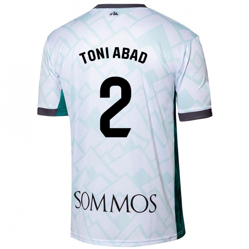 Kids Football Toni Abad #2 White Green Away Jersey 2024/25 T-Shirt Australia