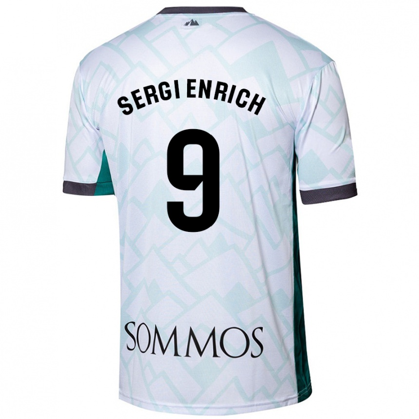 Kids Football Sergi Enrich #9 White Green Away Jersey 2024/25 T-Shirt Australia