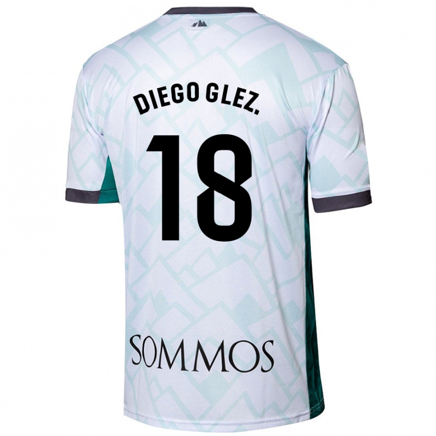 Kids Football Diego González #18 White Green Away Jersey 2024/25 T-Shirt Australia