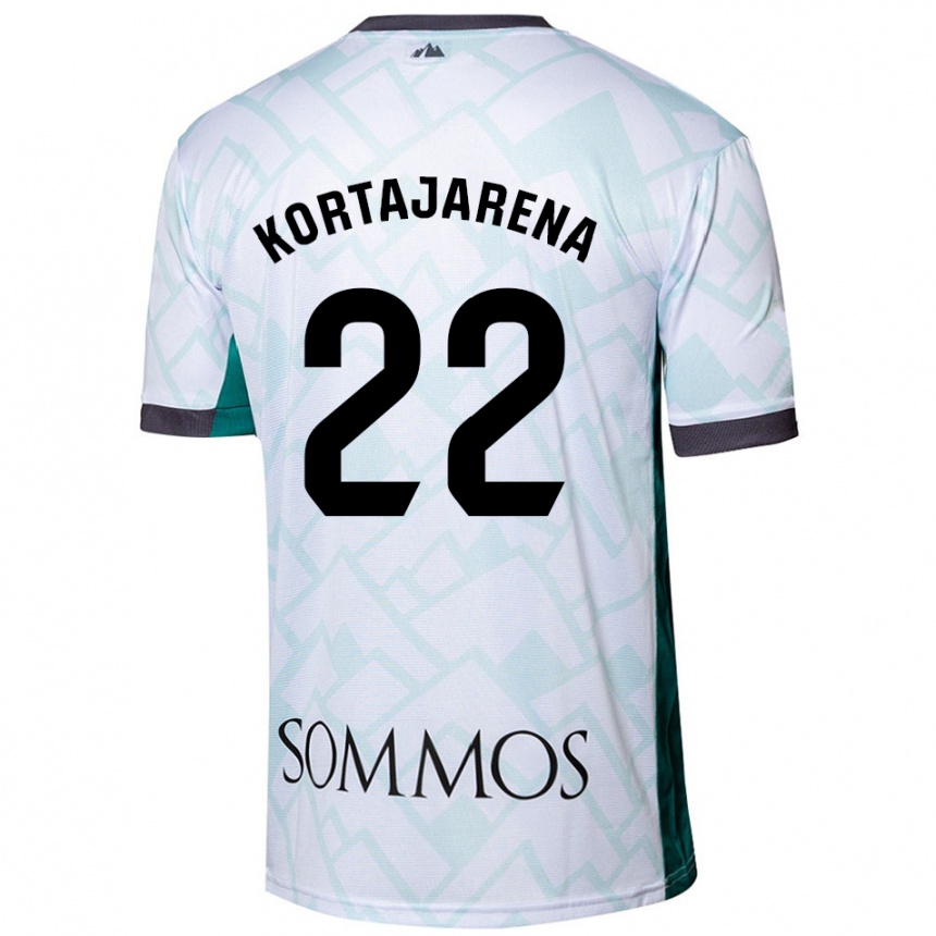 Kids Football Iker Kortajarena #22 White Green Away Jersey 2024/25 T-Shirt Australia