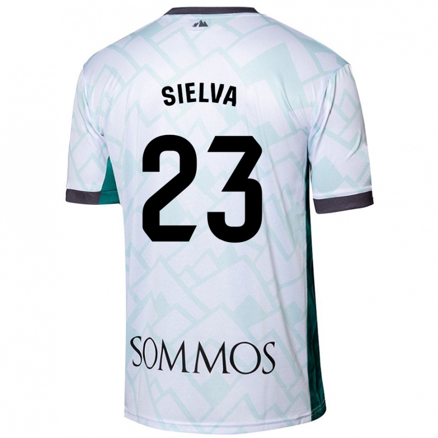 Kids Football Óscar Sielva #23 White Green Away Jersey 2024/25 T-Shirt Australia