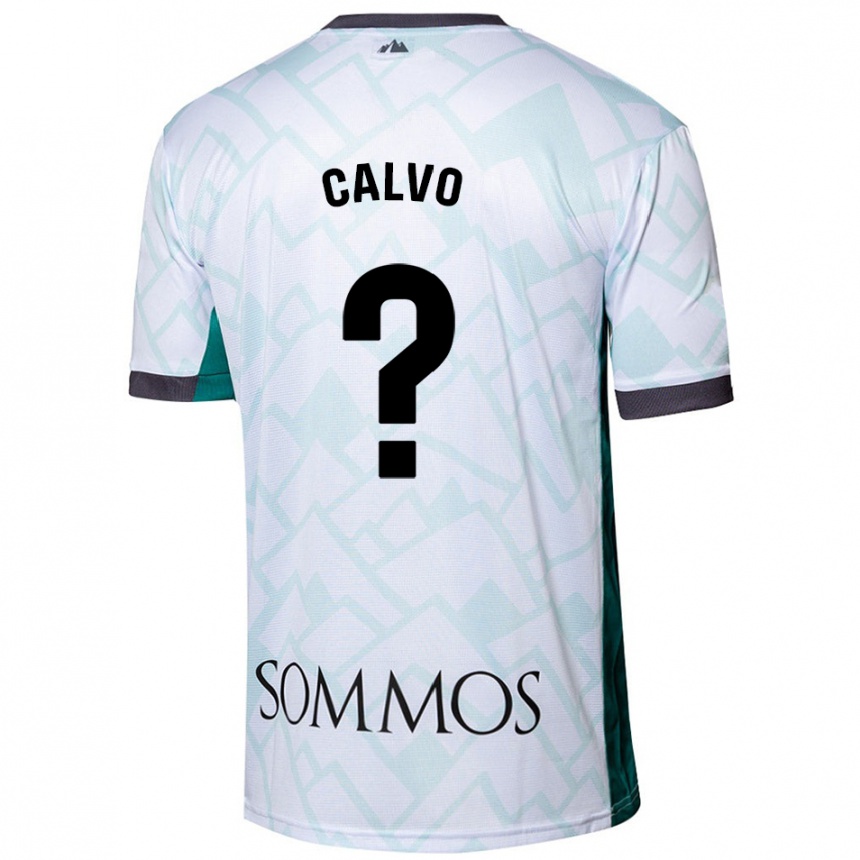 Kids Football Álex Calvo #0 White Green Away Jersey 2024/25 T-Shirt Australia