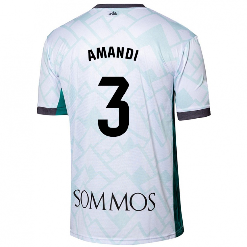 Kids Football Iván Amandi #3 White Green Away Jersey 2024/25 T-Shirt Australia