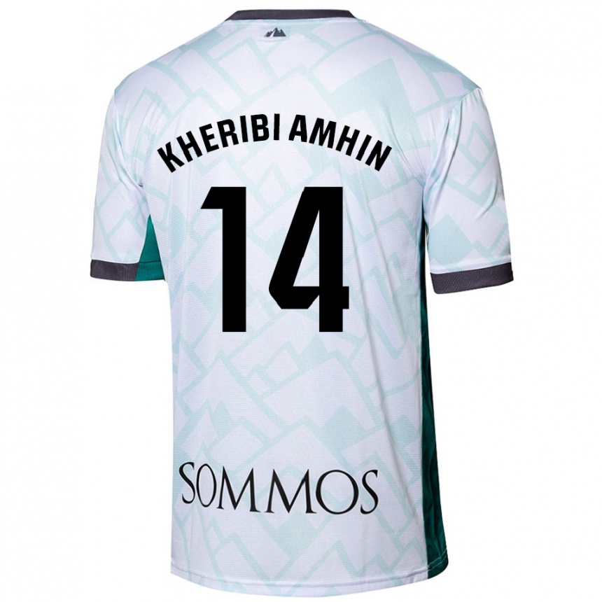 Kids Football Nabil Kheribi Amhin #14 White Green Away Jersey 2024/25 T-Shirt Australia