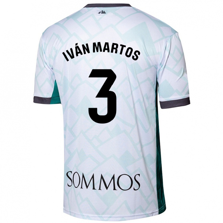 Kids Football Iván Martos #3 White Green Away Jersey 2024/25 T-Shirt Australia