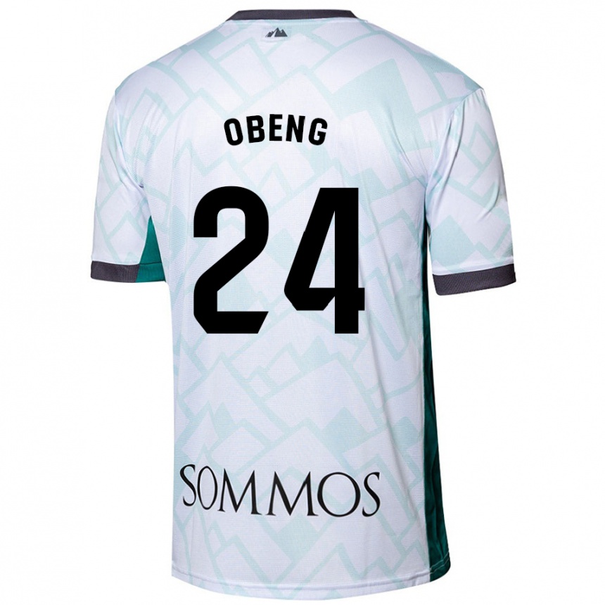 Kids Football Samuel Obeng #24 White Green Away Jersey 2024/25 T-Shirt Australia