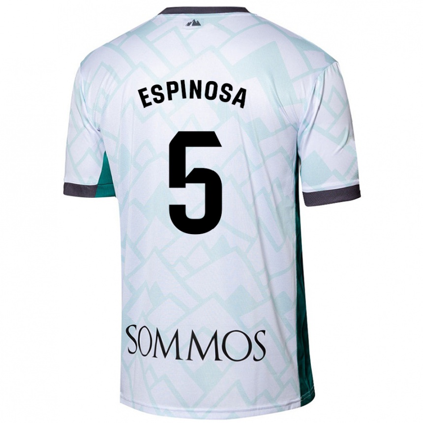 Kids Football Diego Espinosa #5 White Green Away Jersey 2024/25 T-Shirt Australia