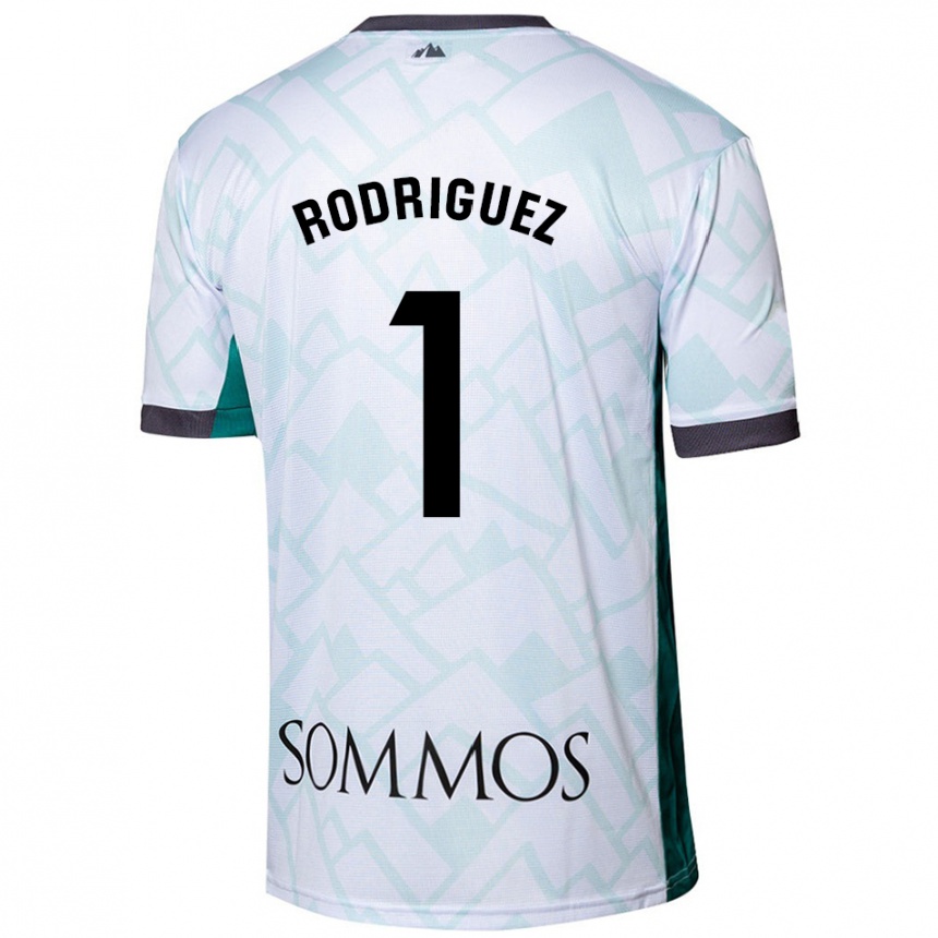 Kids Football Nuria Rodríguez #1 White Green Away Jersey 2024/25 T-Shirt Australia