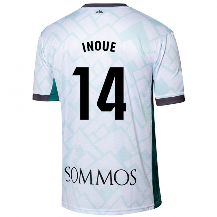 Kids Football Moe Inoue #14 White Green Away Jersey 2024/25 T-Shirt Australia