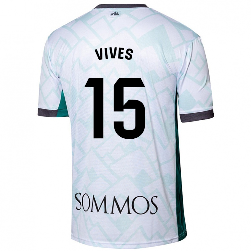 Kids Football Helena Vives #15 White Green Away Jersey 2024/25 T-Shirt Australia