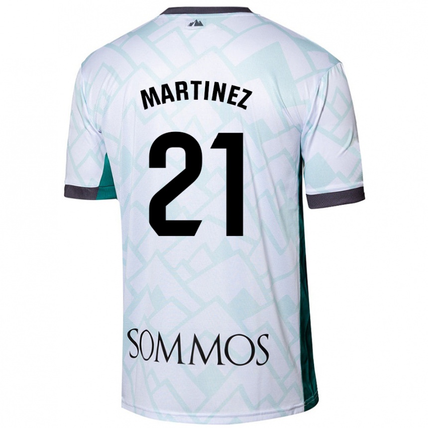 Kids Football Alejandra Martínez #21 White Green Away Jersey 2024/25 T-Shirt Australia