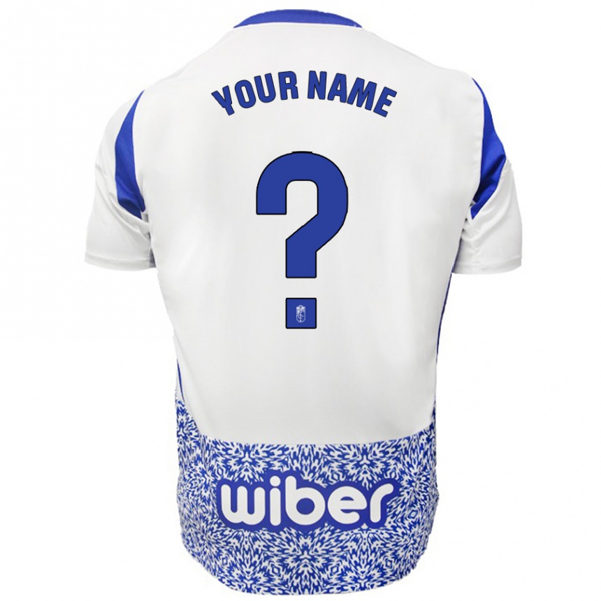 Kids Football Your Name #0 White Blue Away Jersey 2024/25 T-Shirt Australia