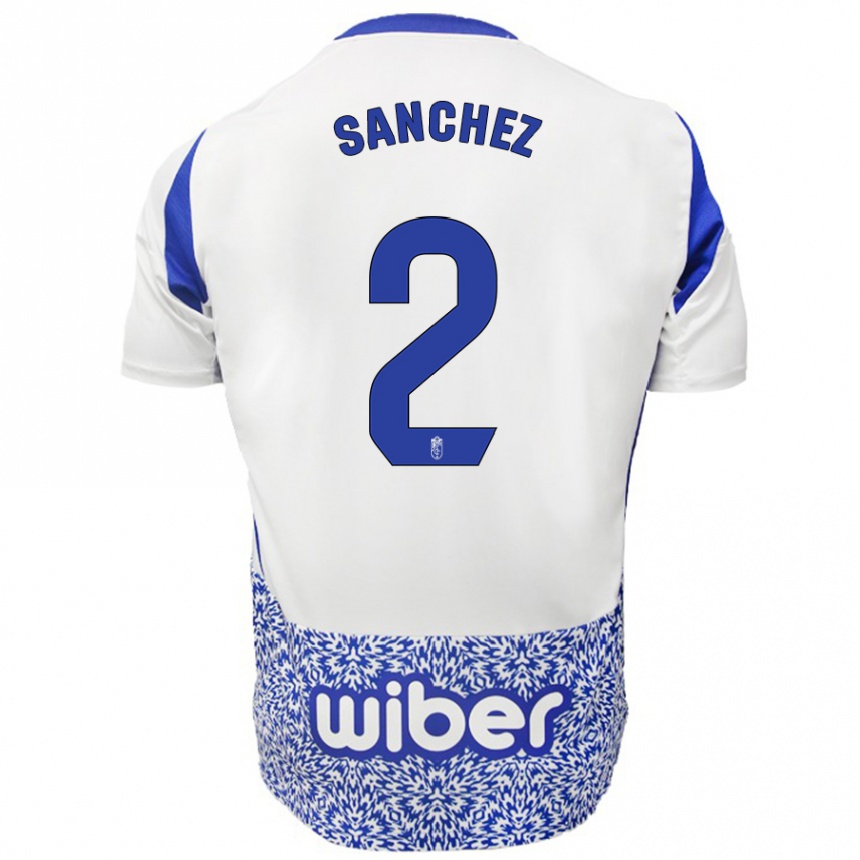 Kids Football Rubén Sánchez #2 White Blue Away Jersey 2024/25 T-Shirt Australia