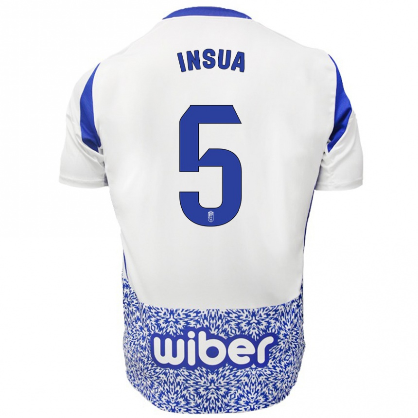 Kids Football Pablo Insua #5 White Blue Away Jersey 2024/25 T-Shirt Australia