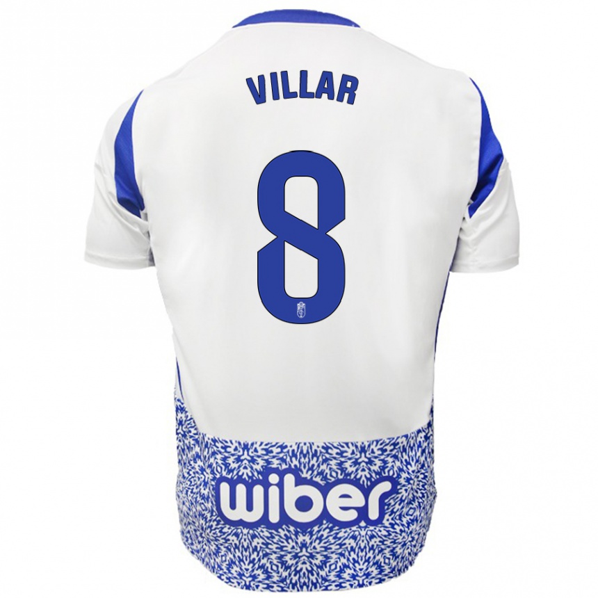 Kids Football Gonzalo Villar #8 White Blue Away Jersey 2024/25 T-Shirt Australia