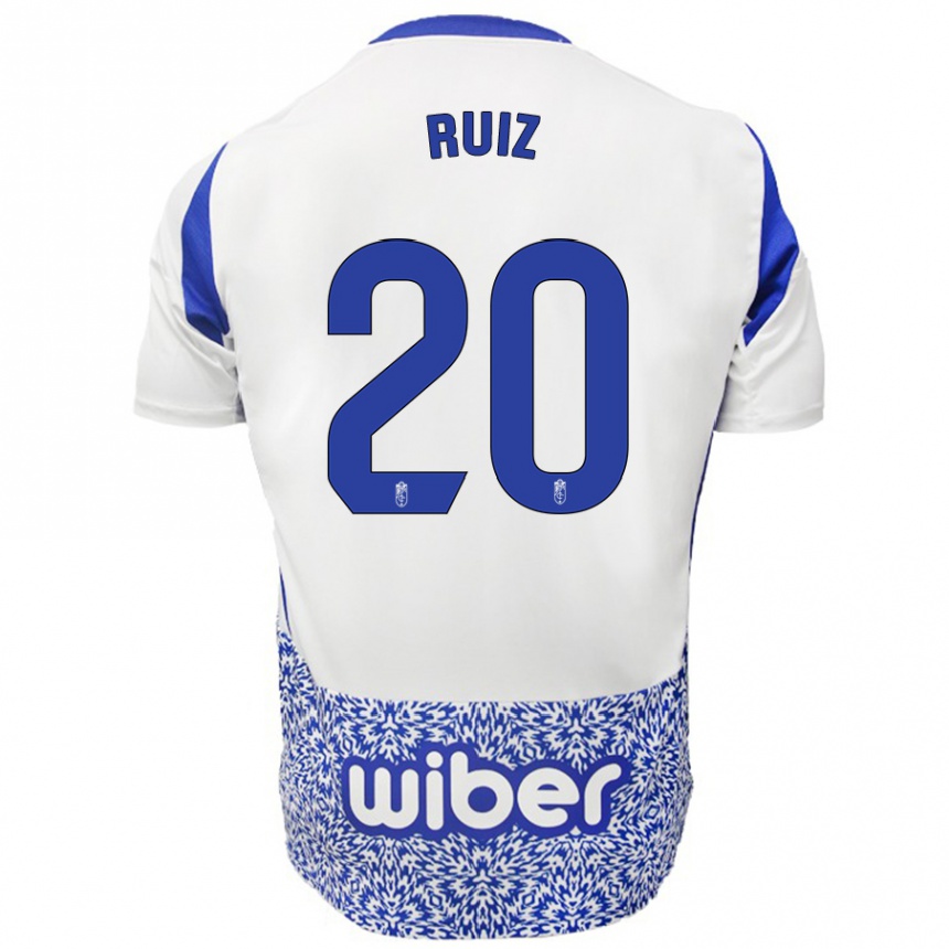 Kids Football Sergio Ruiz #20 White Blue Away Jersey 2024/25 T-Shirt Australia