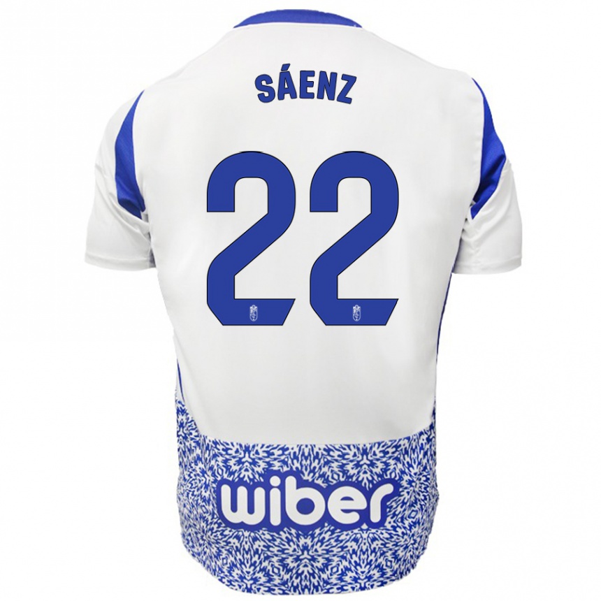 Kids Football Pablo Sáenz #22 White Blue Away Jersey 2024/25 T-Shirt Australia