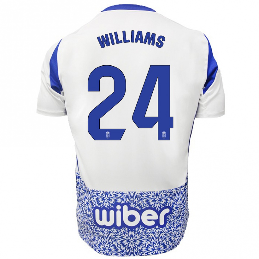 Kids Football Loïc Williams #24 White Blue Away Jersey 2024/25 T-Shirt Australia