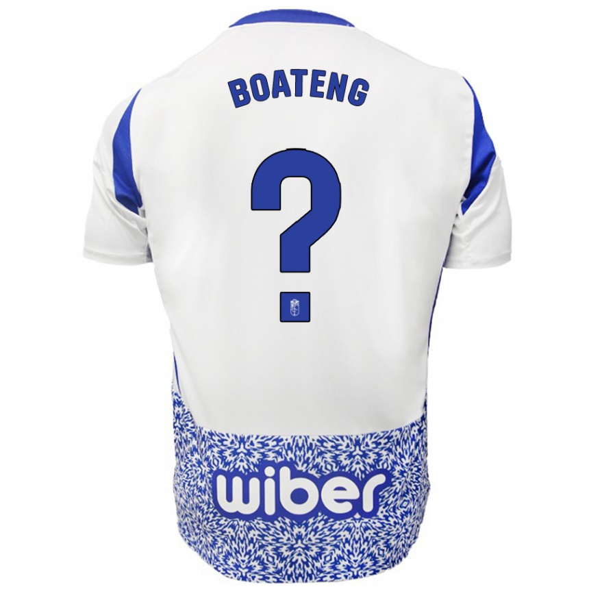 Kids Football Robin Boateng #0 White Blue Away Jersey 2024/25 T-Shirt Australia