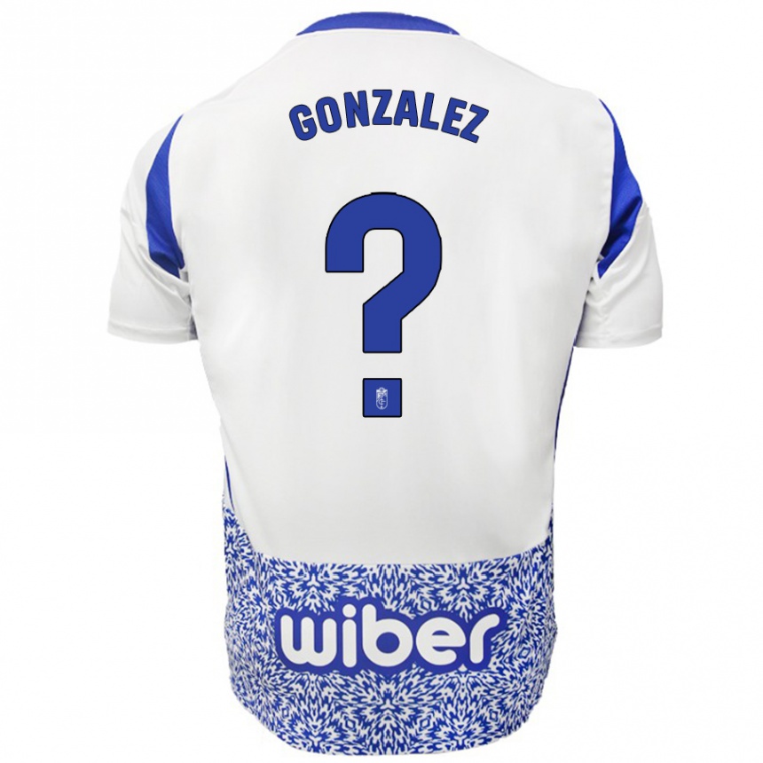 Kids Football Paco González #0 White Blue Away Jersey 2024/25 T-Shirt Australia