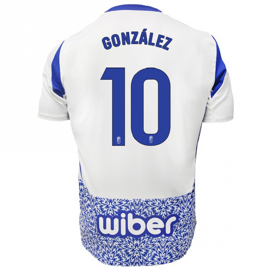 Kids Football Mario González #10 White Blue Away Jersey 2024/25 T-Shirt Australia