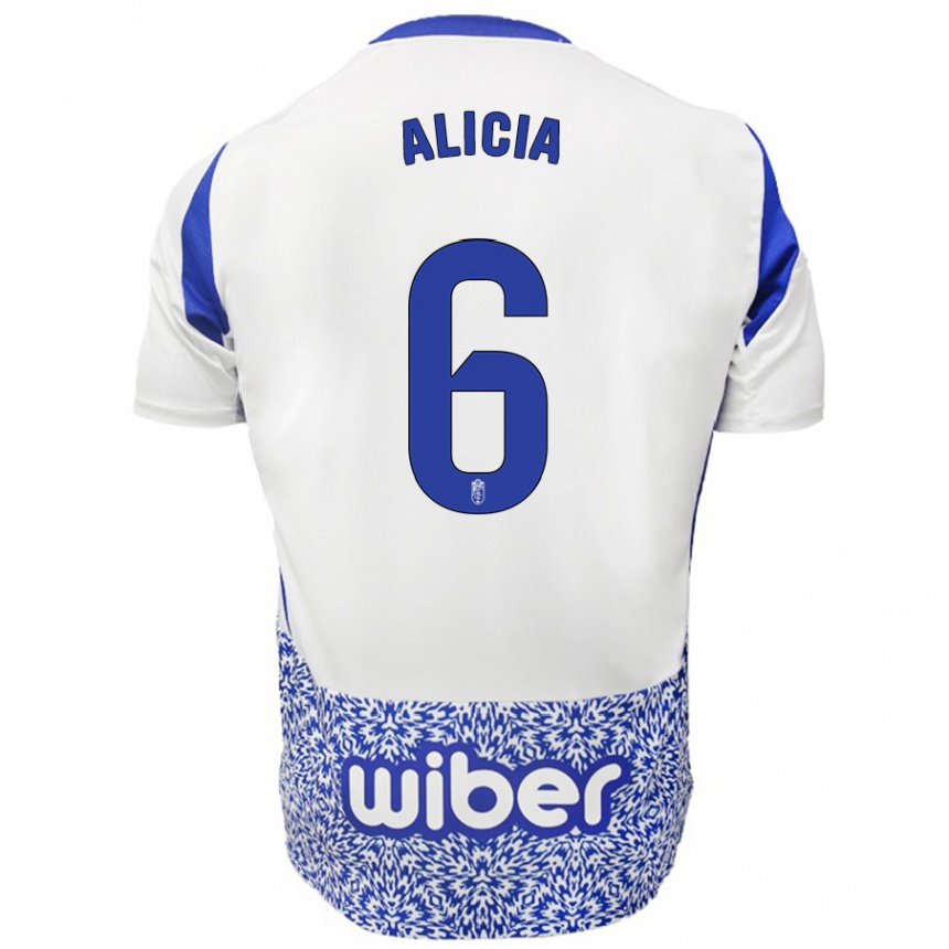 Kids Football Alicia #6 White Blue Away Jersey 2024/25 T-Shirt Australia