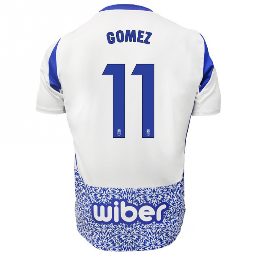 Kids Football Andrea Gómez #11 White Blue Away Jersey 2024/25 T-Shirt Australia