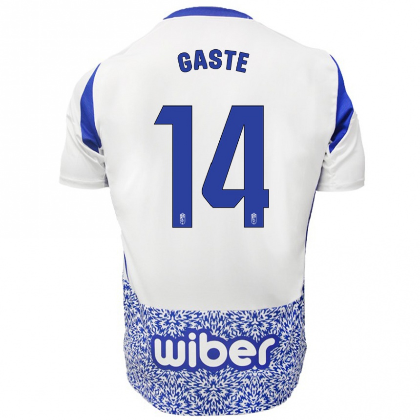 Kids Football Gaste #14 White Blue Away Jersey 2024/25 T-Shirt Australia