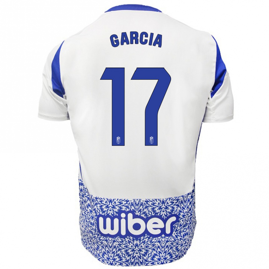 Kids Football Naima García #17 White Blue Away Jersey 2024/25 T-Shirt Australia