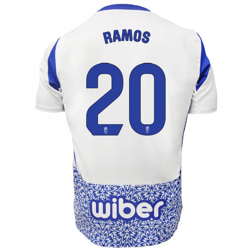 Kids Football Lucía Ramos #20 White Blue Away Jersey 2024/25 T-Shirt Australia