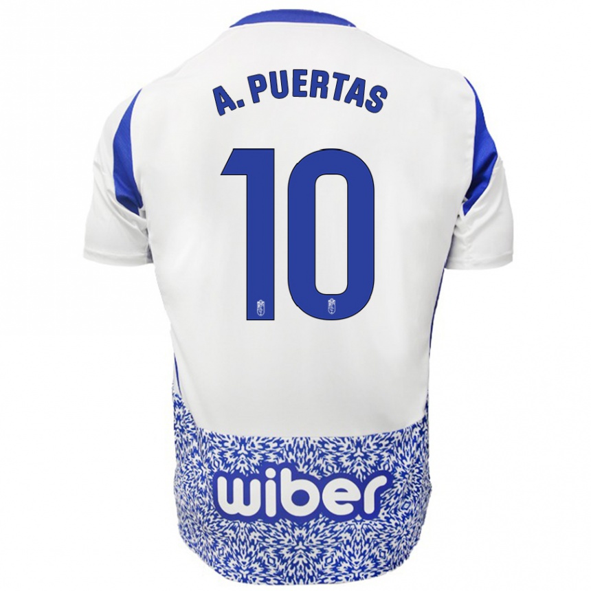 Kids Football Antonio Puertas #10 White Blue Away Jersey 2024/25 T-Shirt Australia