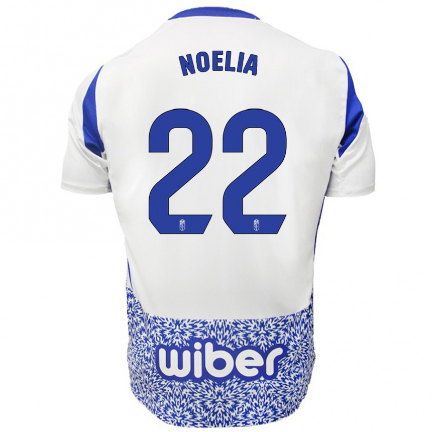 Kids Football Noelia Salas Mullens #22 White Blue Away Jersey 2024/25 T-Shirt Australia