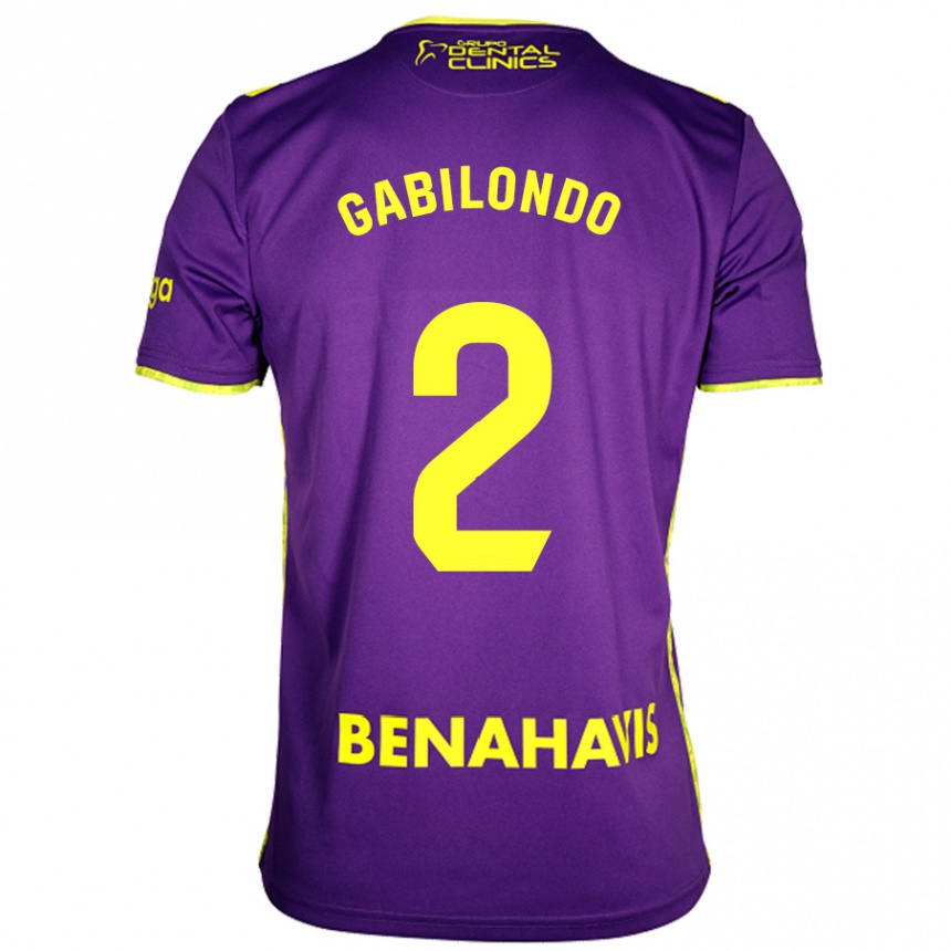 Kids Football Jokin Gabilondo #2 Purple Yellow Away Jersey 2024/25 T-Shirt Australia