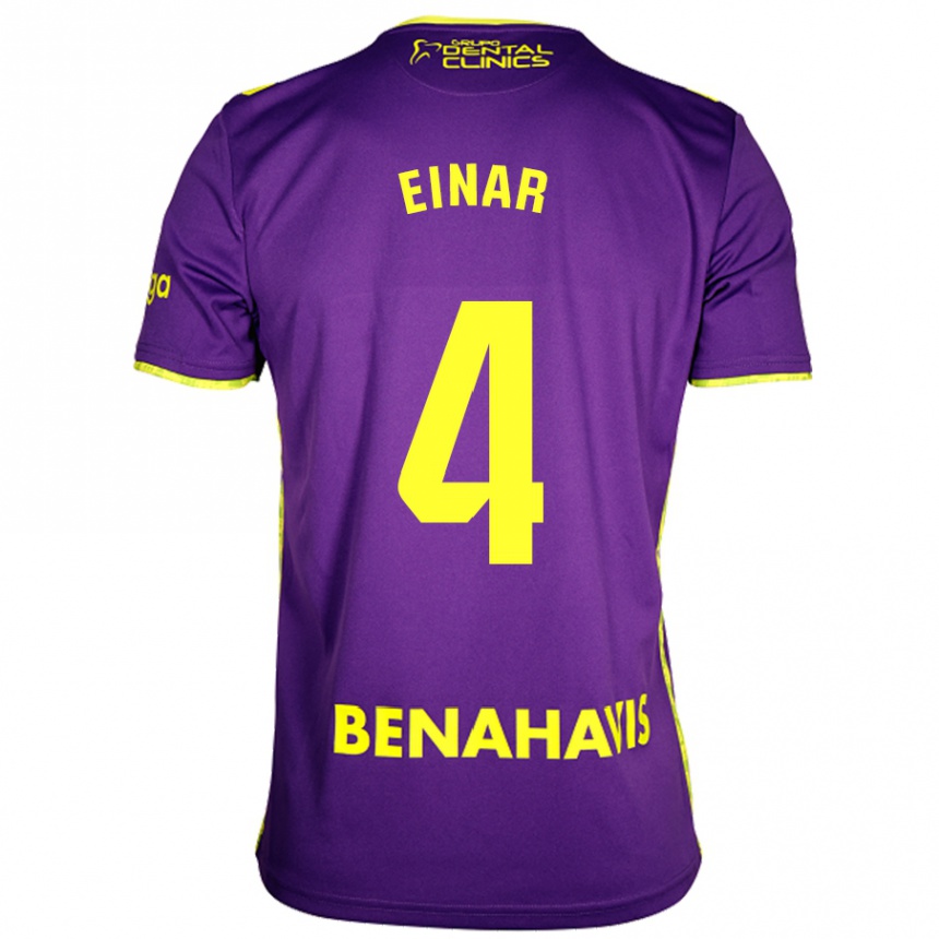 Kids Football Einar Galilea #4 Purple Yellow Away Jersey 2024/25 T-Shirt Australia