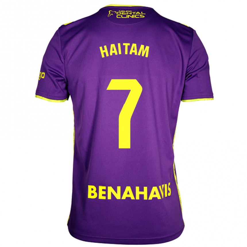 Kids Football Haitam Abaida #7 Purple Yellow Away Jersey 2024/25 T-Shirt Australia