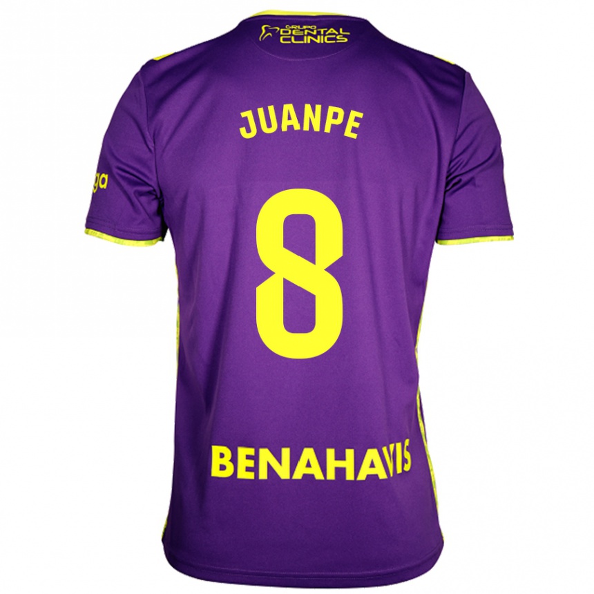 Kids Football Juanpe #8 Purple Yellow Away Jersey 2024/25 T-Shirt Australia