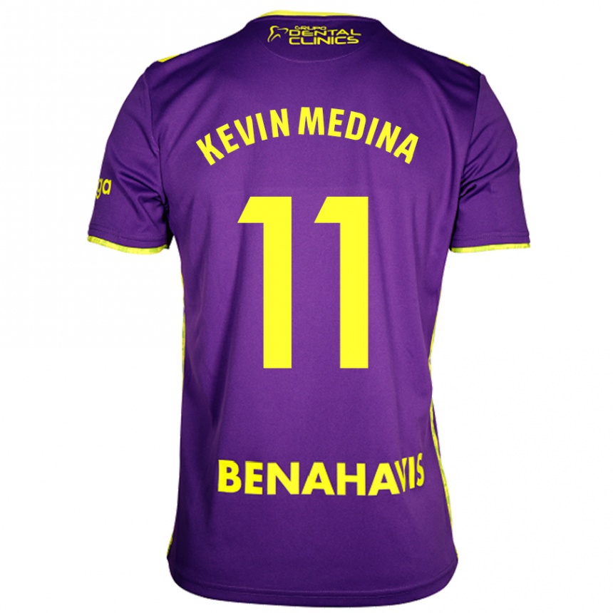 Kids Football Kevin Medina #11 Purple Yellow Away Jersey 2024/25 T-Shirt Australia