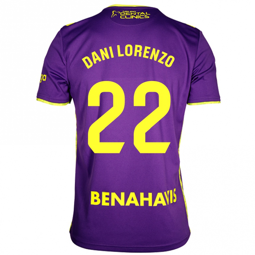 Kids Football Dani Lorenzo #22 Purple Yellow Away Jersey 2024/25 T-Shirt Australia