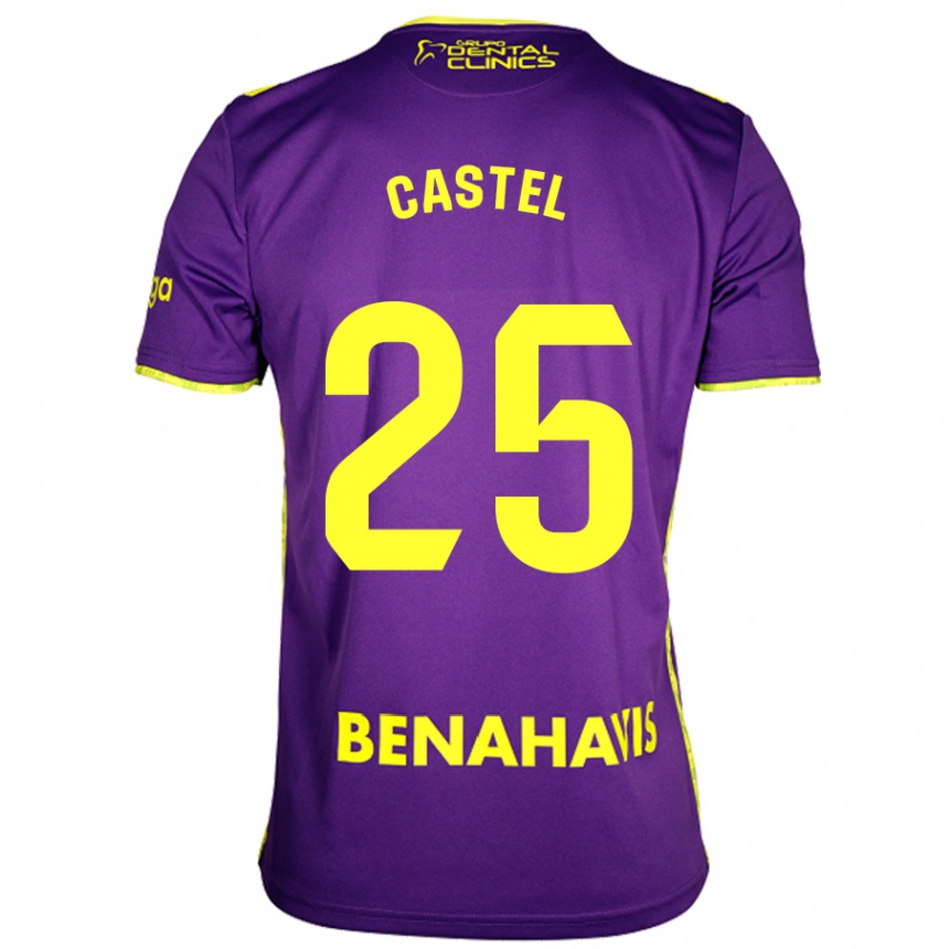 Kids Football Sergio Castel #25 Purple Yellow Away Jersey 2024/25 T-Shirt Australia