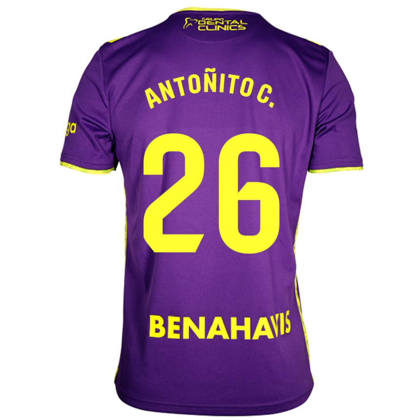 Kids Football Antonio Cordero #26 Purple Yellow Away Jersey 2024/25 T-Shirt Australia