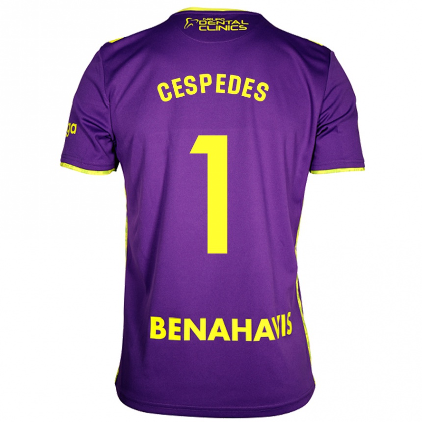 Kids Football Andrés Céspedes #1 Purple Yellow Away Jersey 2024/25 T-Shirt Australia